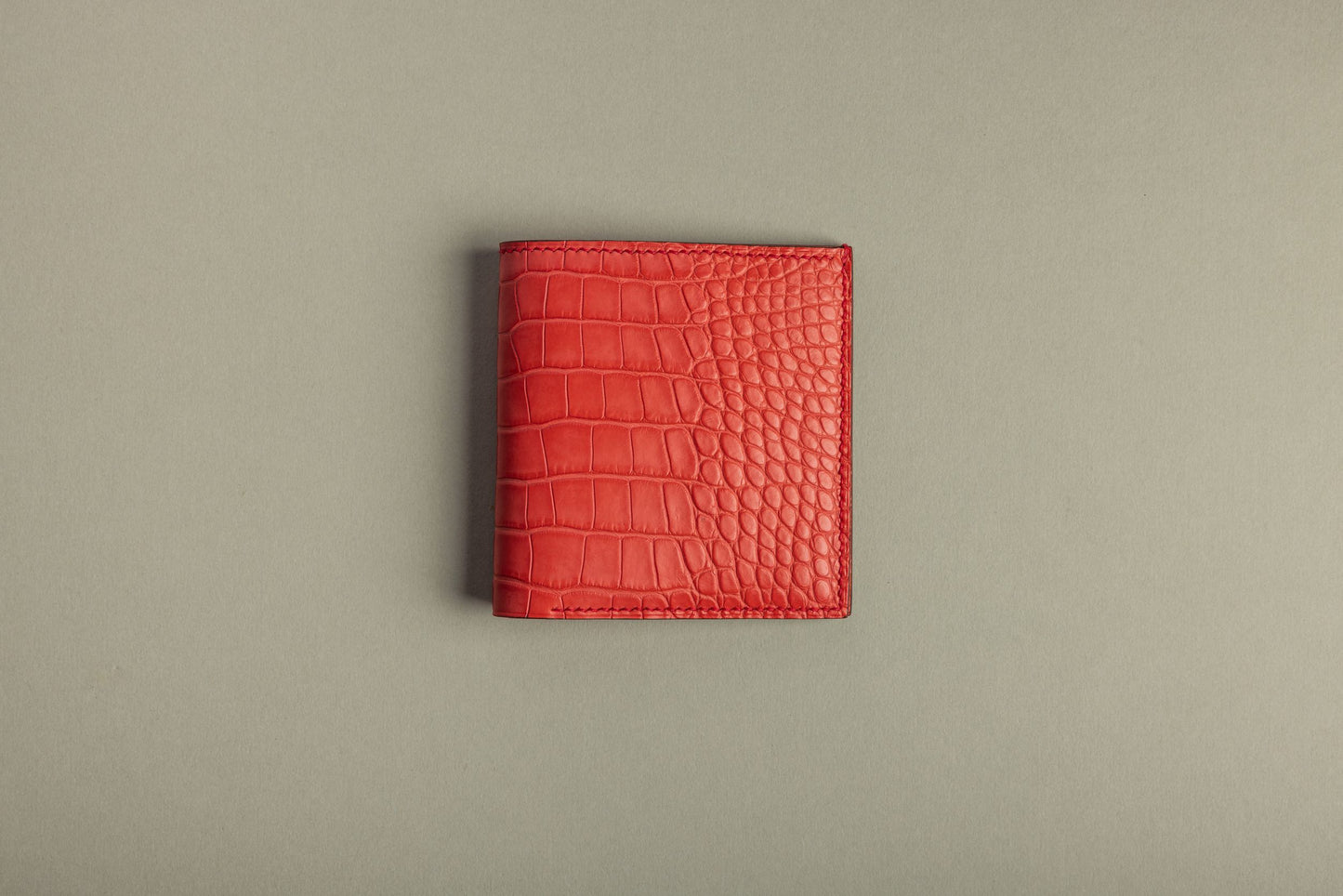 Crocodile flap wallet (Rouge)