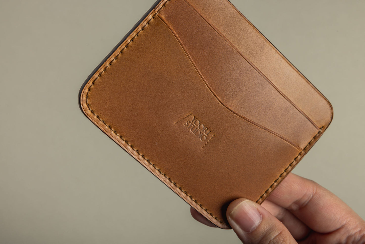 Rounded cardholder 3CC (natural brown)