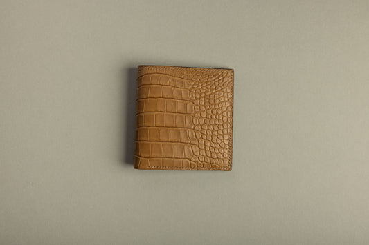 Crocodile flap wallet (peanut)