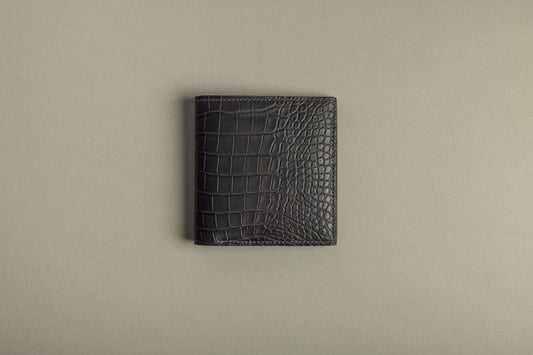 Crocodile flap wallet (shadow)