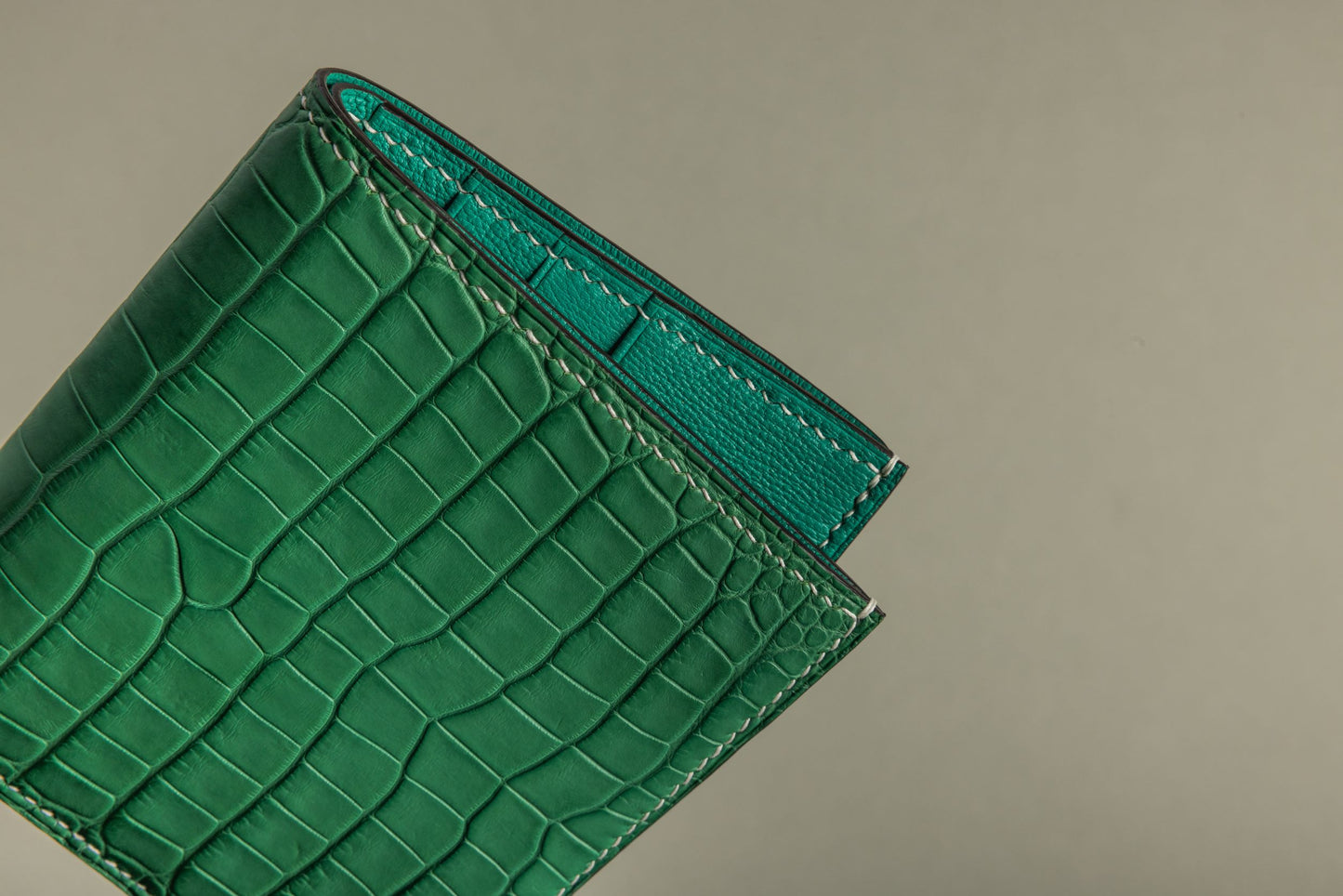 Crocodile flap wallet (shamrock)